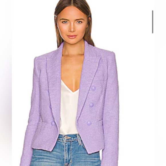L’ agence tweed lavender blazer preloved size small - Picture 1 of 5